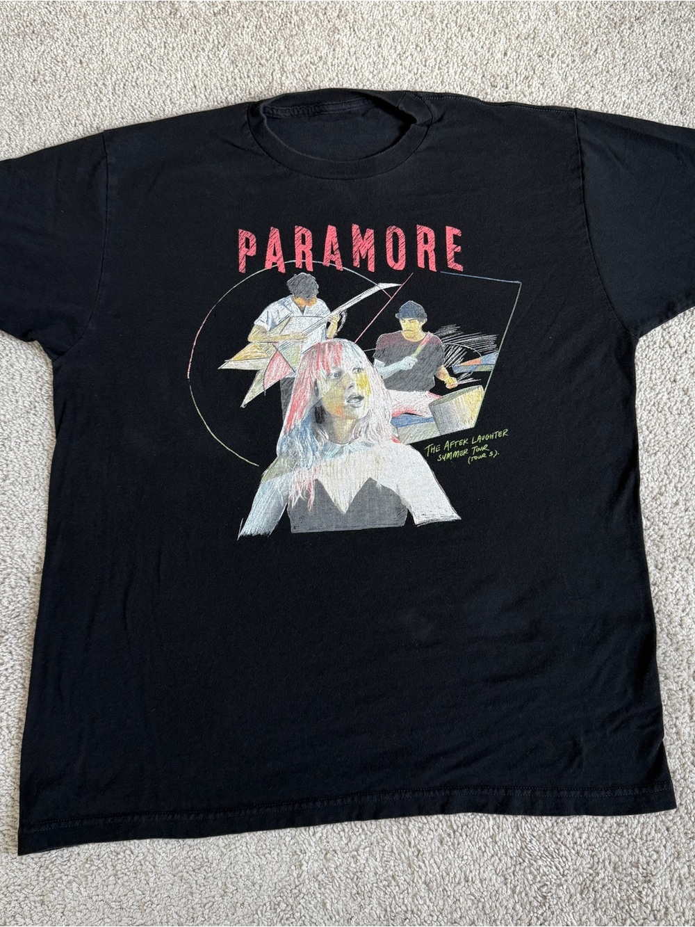 Paramore After Laughter Summer Tour T Shirt 2018 Black Band Tee XL Rare Size 23”